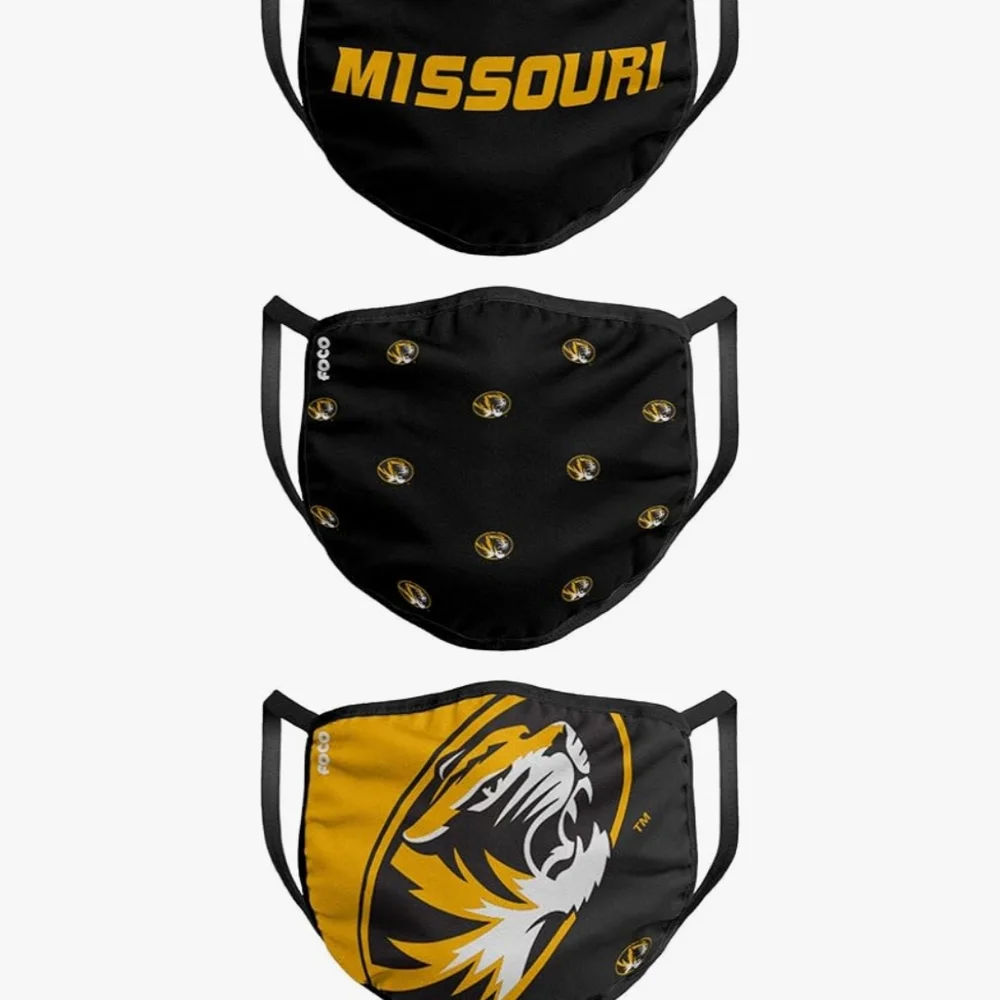 Missouri Tigers Men's Face Mask Trio - Black and Gold